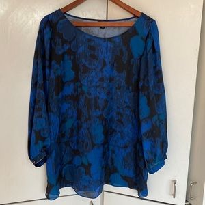 Ann Taylor Blue Swirl Blouse